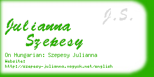 julianna szepesy business card